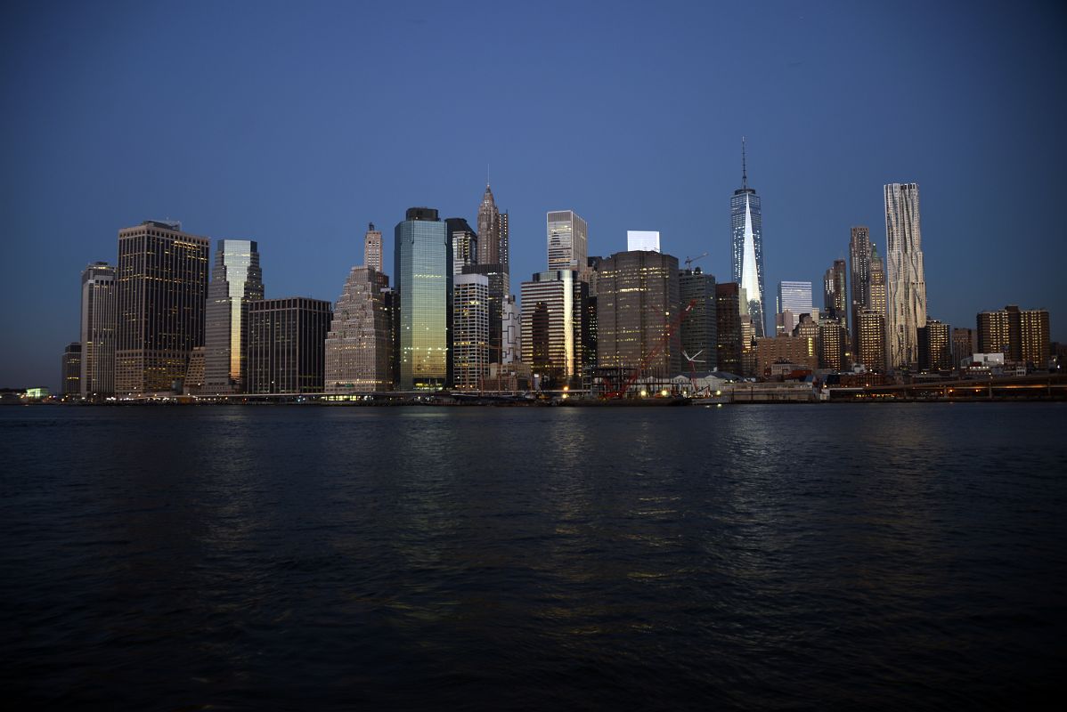 01-3 New York Financial District Skyline At Dawn From Brooklyn Heights